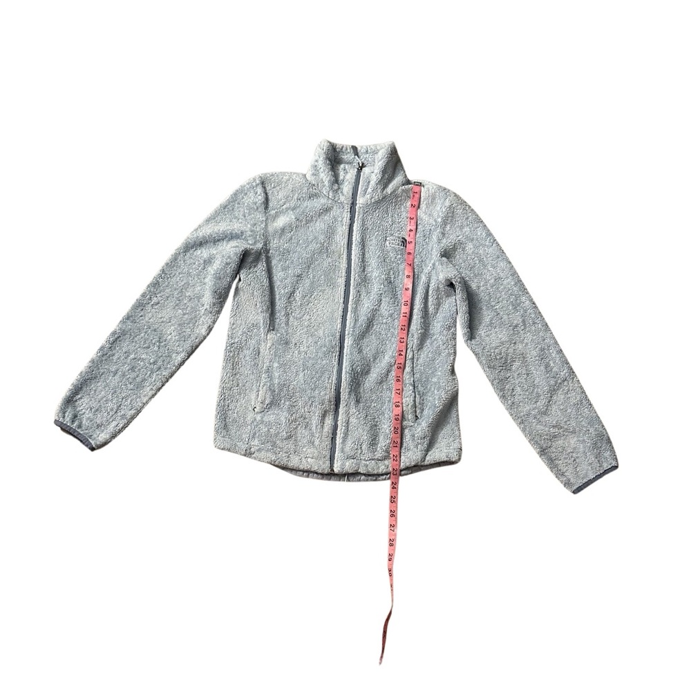 North face women’s pastel blue fuzzy zip up jacket size small - Picture 2 of 7